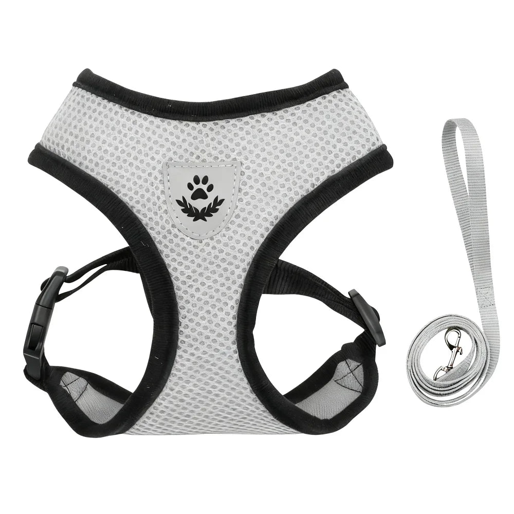 Petspuff Air Mesh Harness & Lead Set – Reflective Breathable Vest Harness | Small Dogs & Cats
