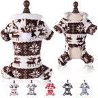 Petspuff Christmas Plush Dog Jumpsuit – Warm Festive Pyjamas | Small & Medium Dogs and Cats