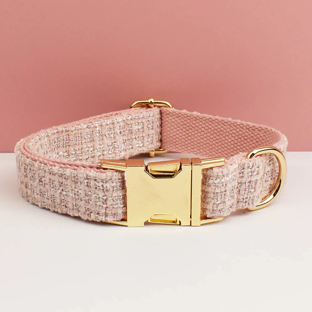 Petspuff Personalised Adjustable Dog Collar & Lead with Bow – Engraved ID Tag | 5 Designs, XS–XL