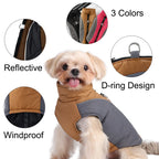 Petspuff Reflective Hiking Dog Jacket – Windproof Fleece Coat with D-Ring | Small & Medium Dogs