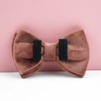 Petspuff Personalised Dusty Pink Velvet Dog Collar & Lead Set – Engraved Name Tag, Bow & Harness