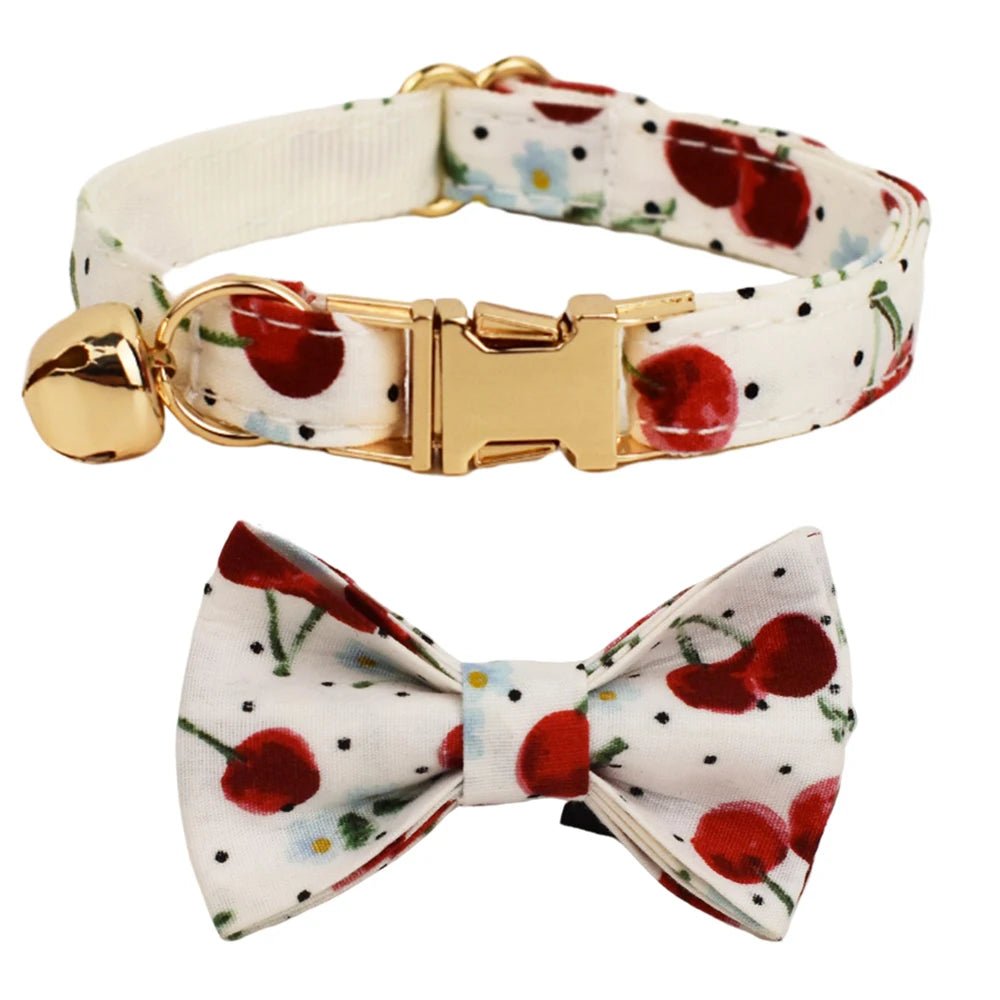 Petspuff Personalised Soft Cat Collar with Bow Tie – Safety Buckle & Engraved Name Tag | 8 Designs