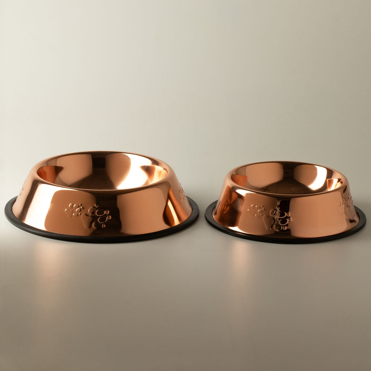 Petspuff Copper-Style Stainless Steel Pet Bowl – Paw Print Food & Water Bowl | 18cm