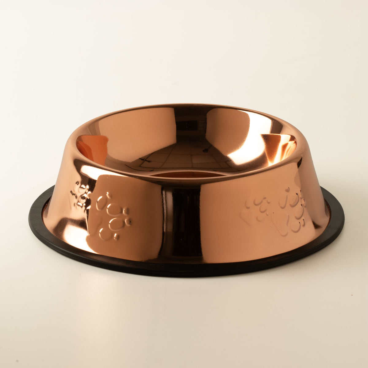 Petspuff Copper-Style Stainless Steel Pet Bowl – Paw Print Food & Water Bowl | 18cm