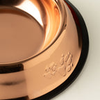 Petspuff Copper-Style Stainless Steel Pet Bowl – Paw Print Food & Water Bowl | 22cm