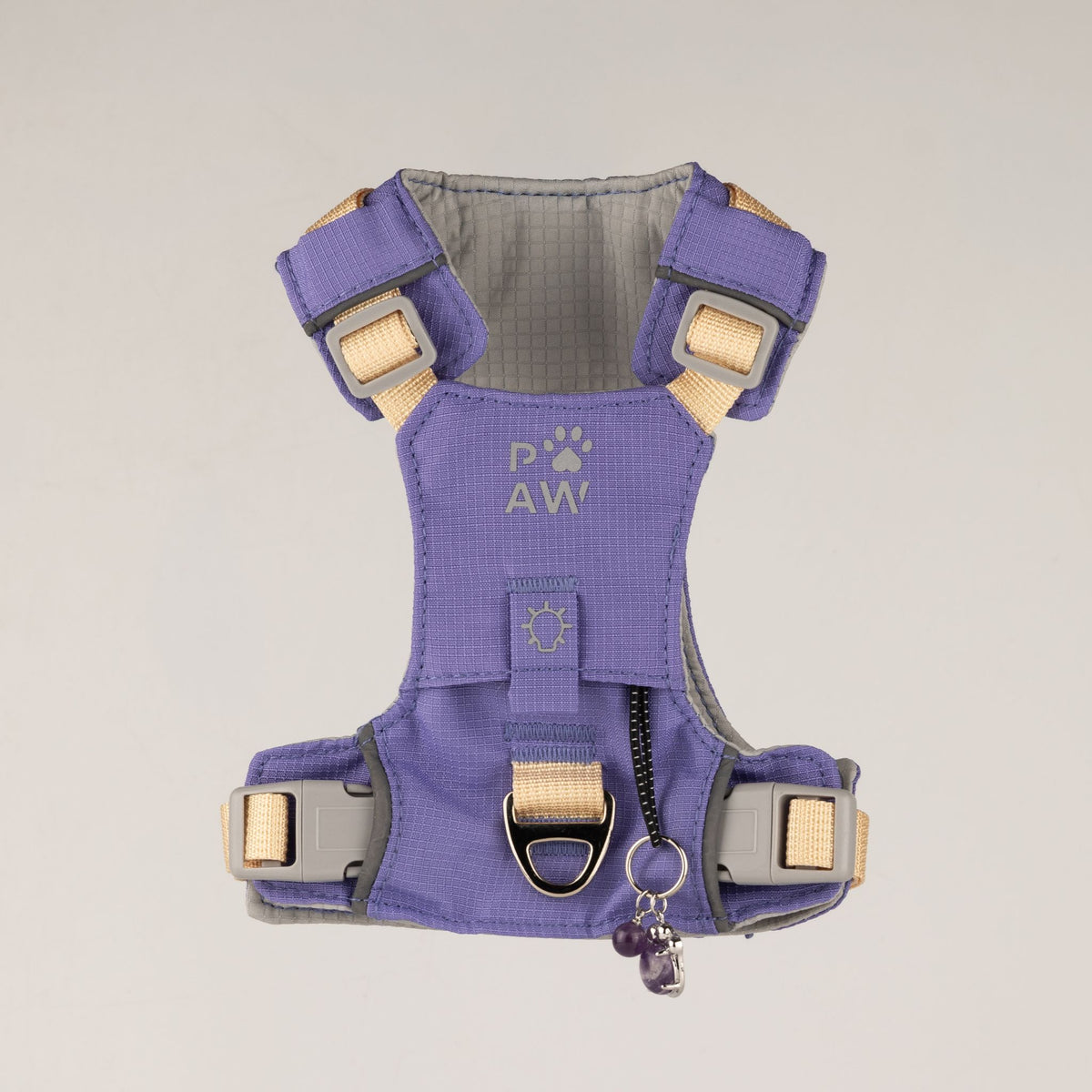 Petspuff Gemstone Guardian Step-in Dog Harness – Reflective, Amethyst Charm | Lavender, XS 2–4kg