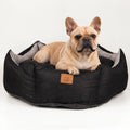 Petspuff Royal Crown Pet Bed – Cosy Padded Crown Bed with Removable Cushion | Black & Grey, Large 60cm