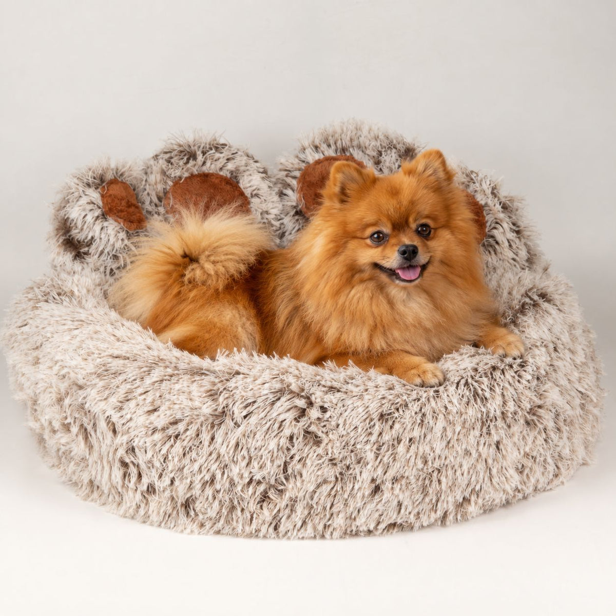 Petspuff Big Paw Fluffy Pet Bed – Shaggy Calming Nest Bed | Medium 60cm, Cats & Small Dogs