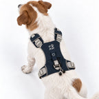 Petspuff Gemstone Guardian Step-in Dog Harness – Reflective, Black Obsidian Charm | Rock Grey, S 4–8kg