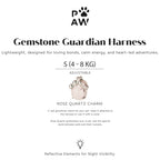 Petspuff Gemstone Guardian Step-in Dog Harness – Reflective, Rose Quartz Charm | Soft Pink, S 4–8kg