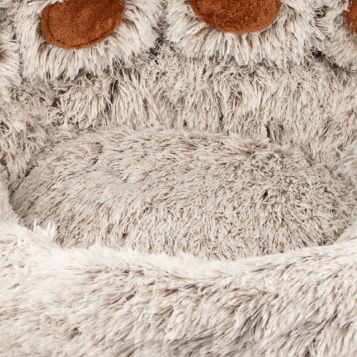 Petspuff Big Paw Fluffy Pet Bed – Shaggy Calming Nest Bed | Large 70cm, Cats & Small Dogs