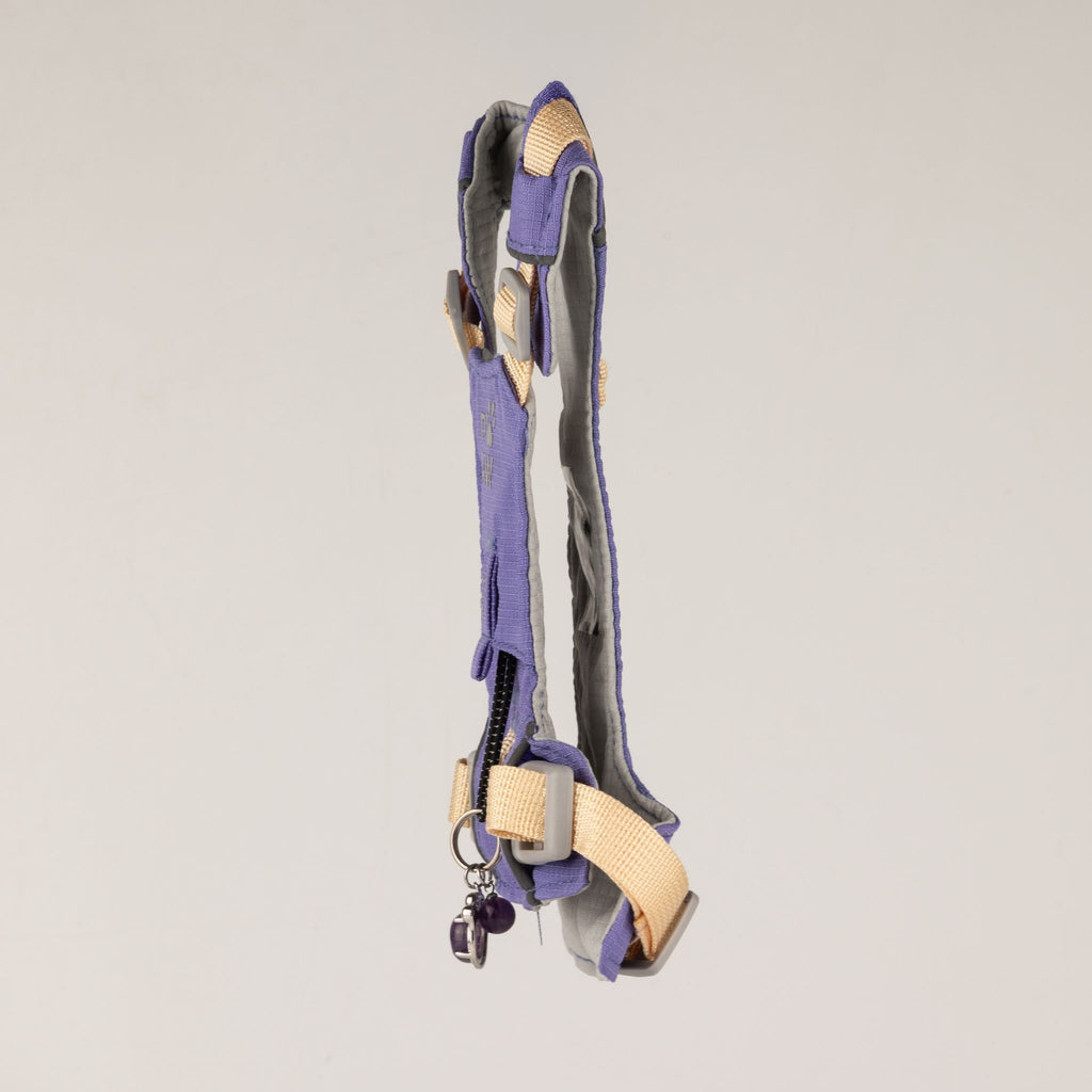 Petspuff Gemstone Guardian Step-in Dog Harness – Reflective, Amethyst Charm | Lavender, S 4–8kg