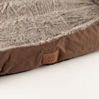 Petspuff Plush Teddy Pet Bed – Soft Warm Bolster Bed for Dogs & Cats | Brown, Medium 70cm