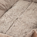 Petspuff Plush Teddy Pet Bed – Soft Warm Bolster Bed for Dogs & Cats | Brown, Medium 70cm