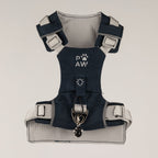 Petspuff Gemstone Guardian Step-in Dog Harness – Reflective, Black Obsidian Charm | Rock Grey, S 4–8kg