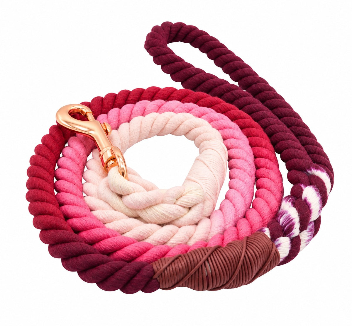 Petspuff Lily Cotton Rope Dog Lead – Handmade 5ft Leash with Solid Brass Hardware
