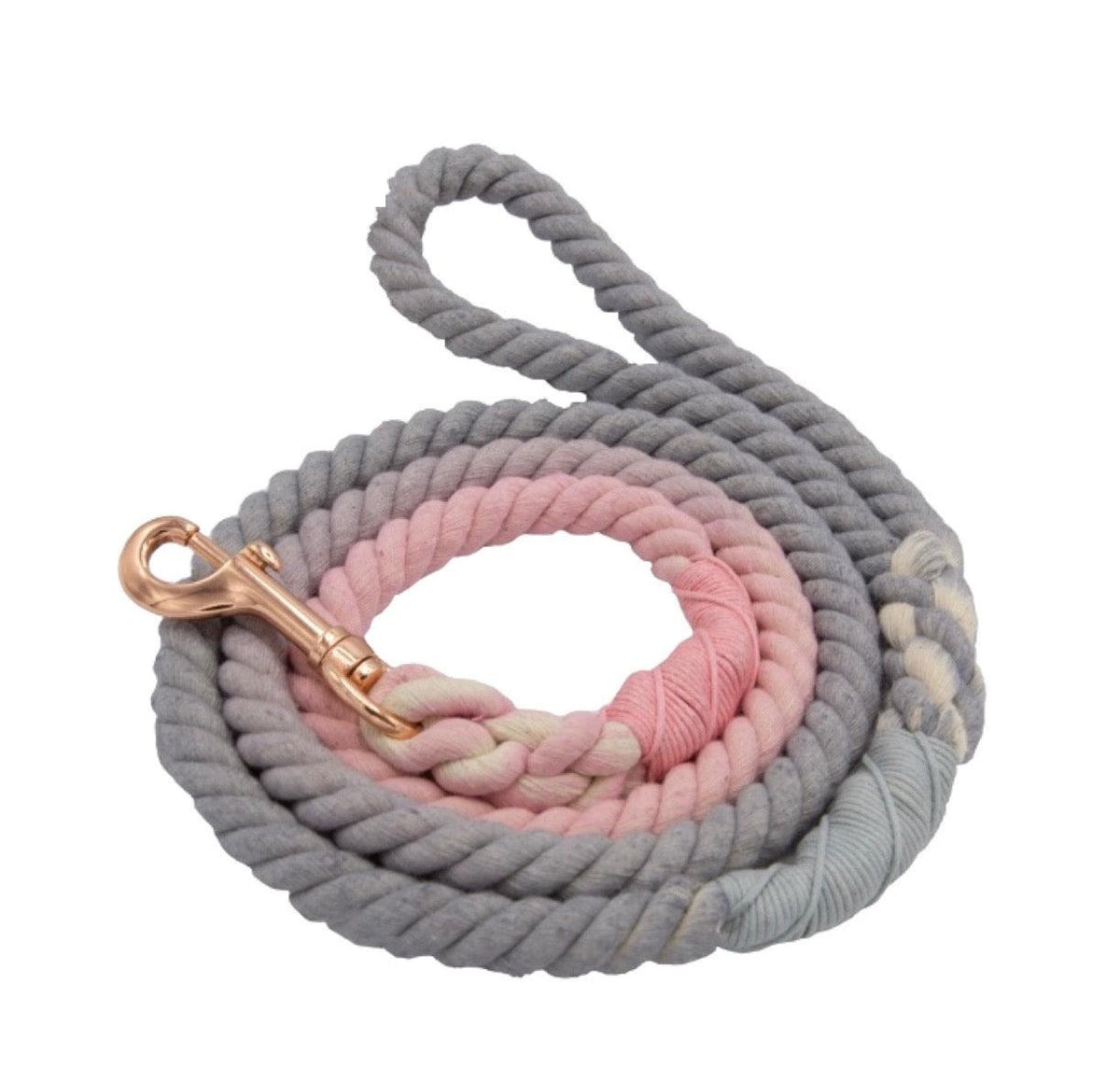 Petspuff Ombré Ocean Cotton Rope Dog Lead – Handmade 5ft Leash with Solid Brass Hardware