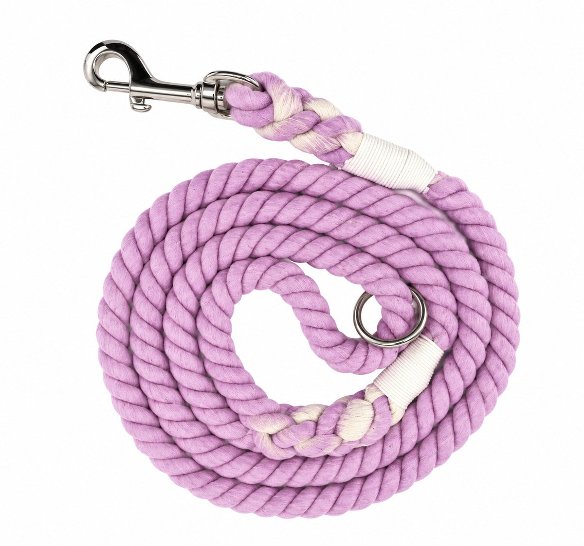 Petspuff Lotus Cotton Rope Dog Lead – Handmade 5ft Leash with Solid Brass Hardware