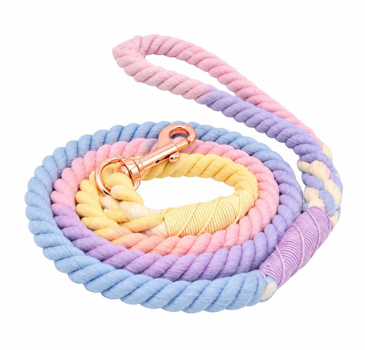 Petspuff Fairytale Cotton Rope Dog Lead – Handmade 5ft Leash with Solid Brass Hardware