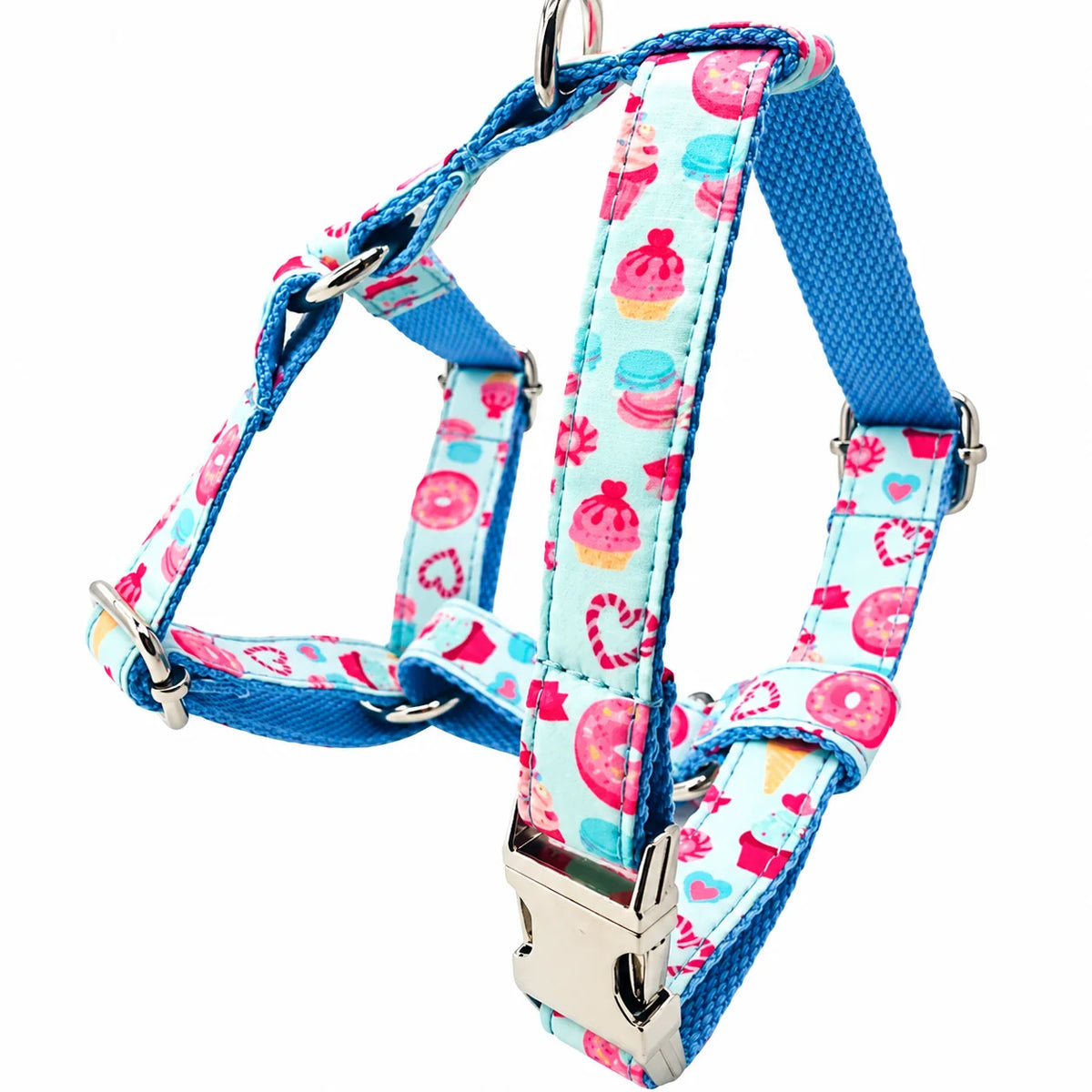 Petspuff Donut Bonut Print Step-In Harness & Lead Set – 2 Piece | Small Dogs, Puppies & Cats