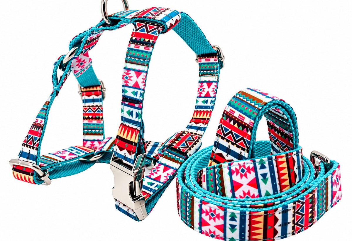 Petspuff Tropical Print Step-In Harness & Lead Set – 2 Piece | Small Dogs, Puppies & Cats
