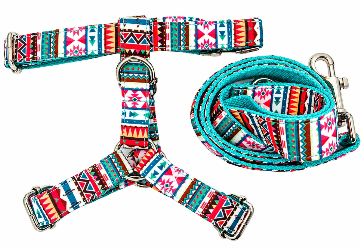 Petspuff Tropical Print Step-In Harness & Lead Set – 2 Piece | Small Dogs, Puppies & Cats