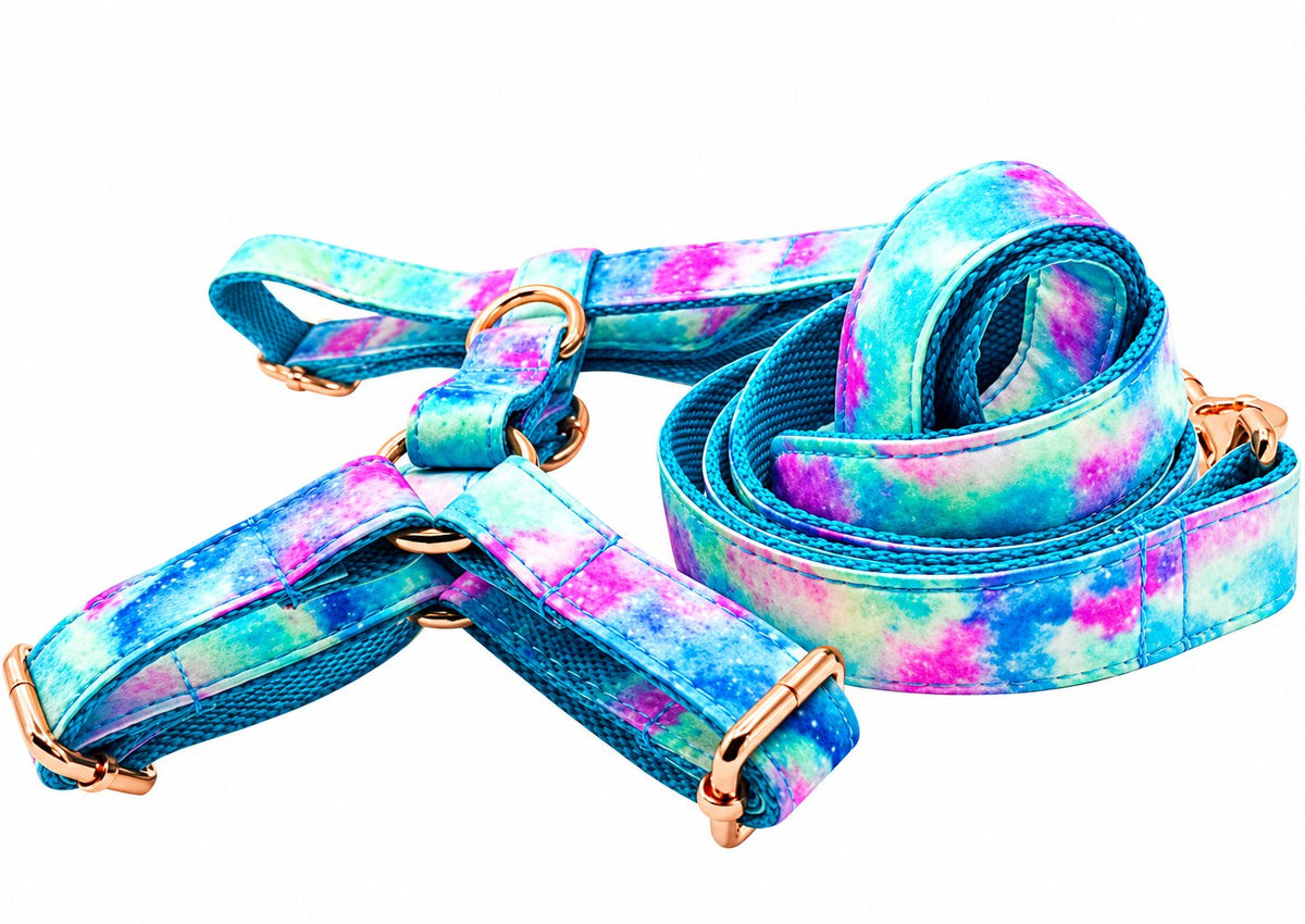 Petspuff Sky Blue Step-In Harness & Lead Set – 2 Piece | Small Dogs, Puppies & Cats