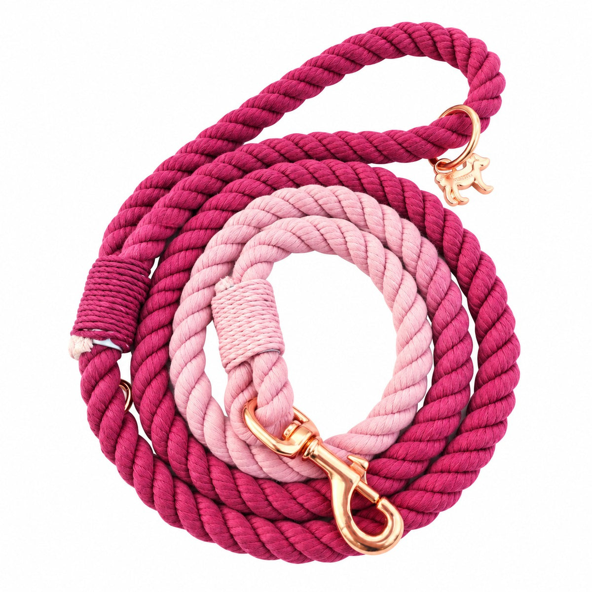 Petspuff Anna Cotton Rope Dog Lead – Handmade 5ft Leash with Solid Brass Hardware